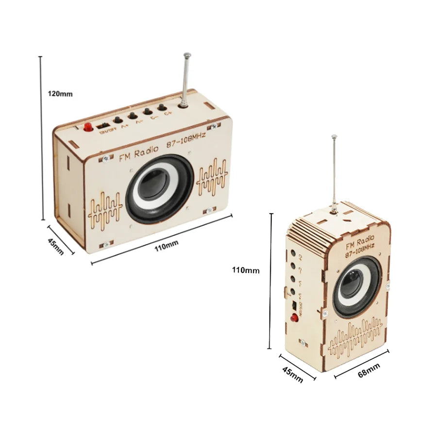 DIY Wooden FM Radio Kit for Kids – STEM Educational Science & Technology Toy